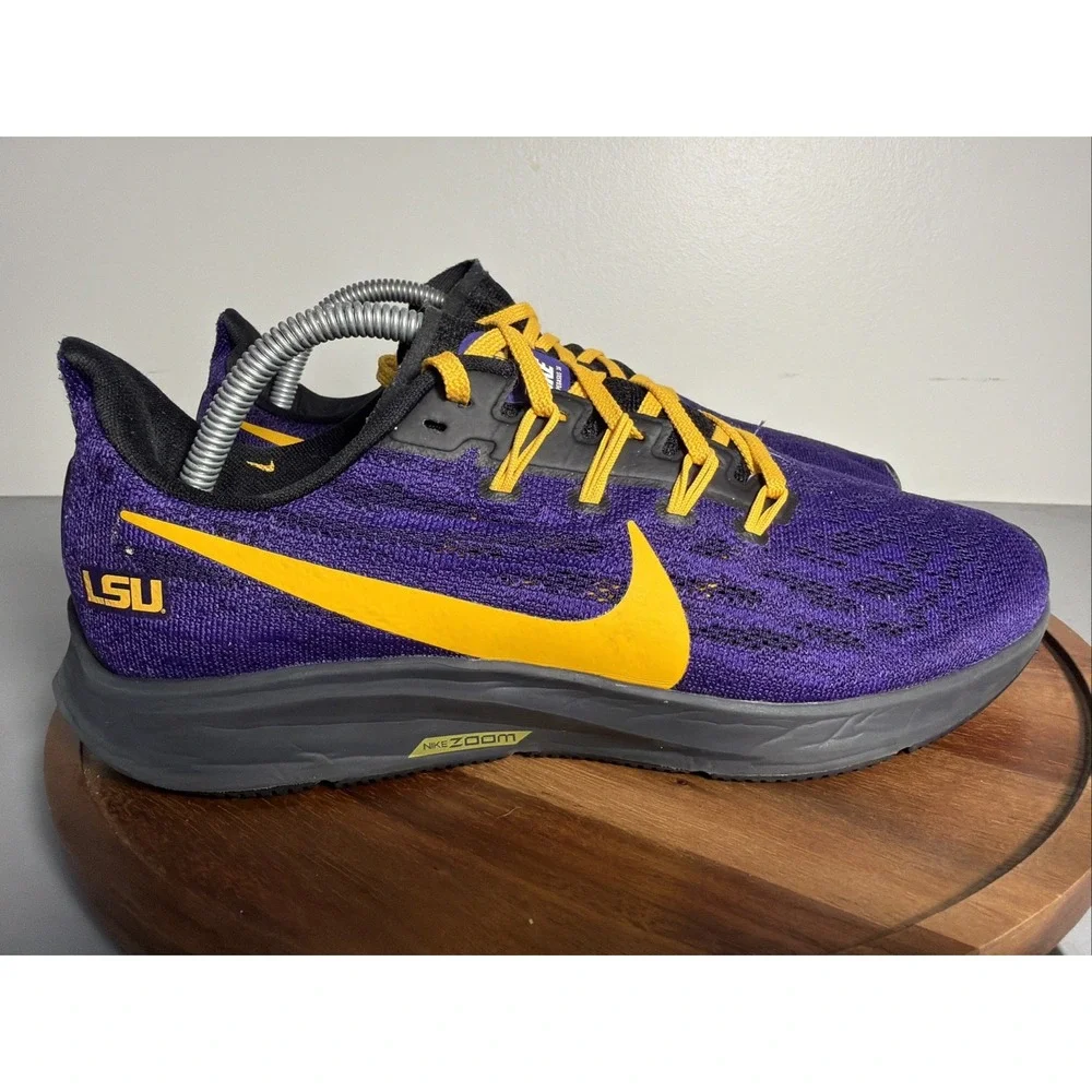 Nike Air Zoom Pegasus 36 LSU Tigers Mens 9 Sneaker Purple Gold CI2070-500